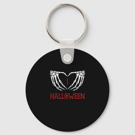 Halloween Skeleton Handen Vormen Hart Gothic Sleutelhanger (Voorkant)