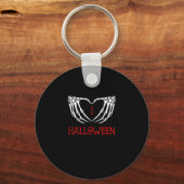 Halloween Skeleton Handen Vormen Hart Gothic Sleutelhanger (Voorkant)