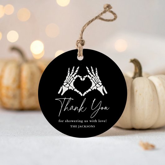 Halloween Skeleton Hands Baby shower Bedankjes Labels