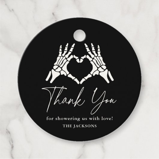 Halloween Skeleton Hands Baby shower Bedankjes Labels (Voorkant)