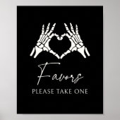Halloween Skeleton Hands Baby shower Favors Sign Poster (Voorkant)