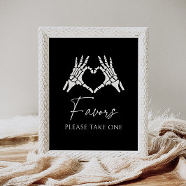 Halloween Skeleton Hands Baby shower Favors Sign Poster