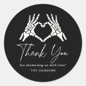 Halloween Skeleton Hands Baby shower Ronde Sticker (Voorkant)