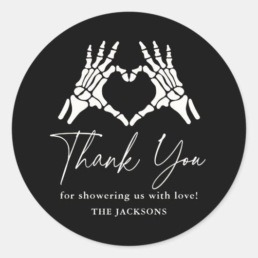 Halloween Skeleton Hands Baby shower Ronde Sticker (Voorkant)