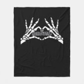 Halloween - Skeleton Hands Heart Fleece Deken (Voorkant)