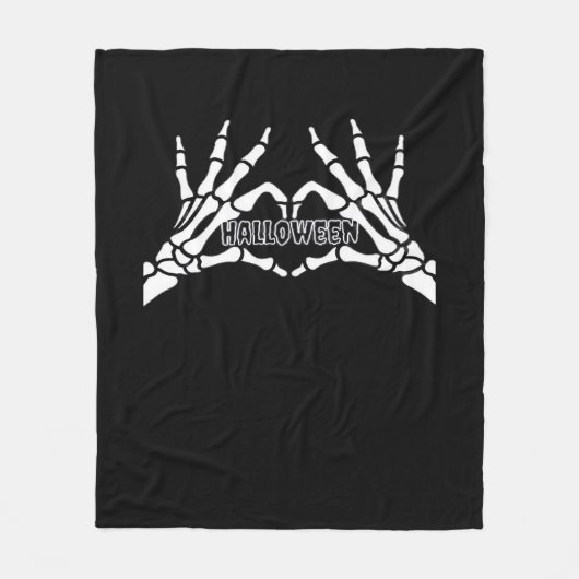 Halloween - Skeleton Hands Heart Fleece Deken (Voorkant)