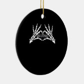 Halloween - Skeleton Hands Heart Keramisch Ornament (Rechts)