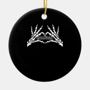 Halloween - Skeleton Hands Heart Keramisch Ornament