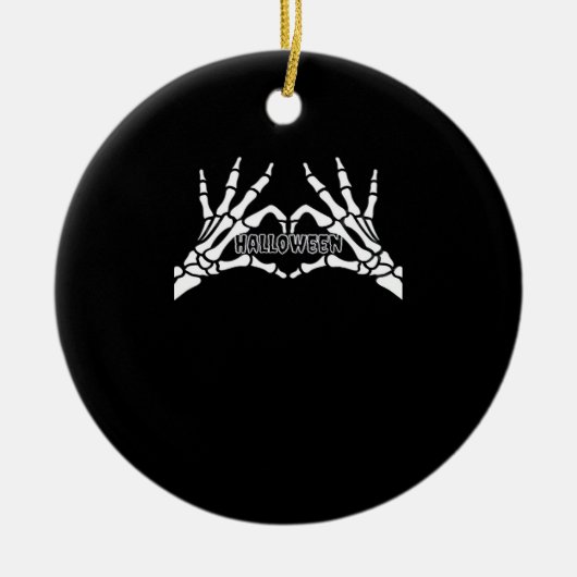 Halloween - Skeleton Hands Heart Keramisch Ornament (Voorkant)
