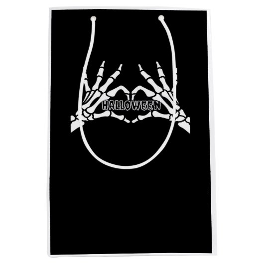 Halloween - Skeleton Hands Heart Medium Cadeauzakje (Voorkant)