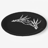 Halloween - Skeleton Hands Heart Papieren Bordje (Gekanteld)