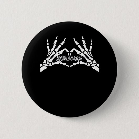 Halloween - Skeleton Hands Heart Ronde Button 5,7 Cm (Voorkant)
