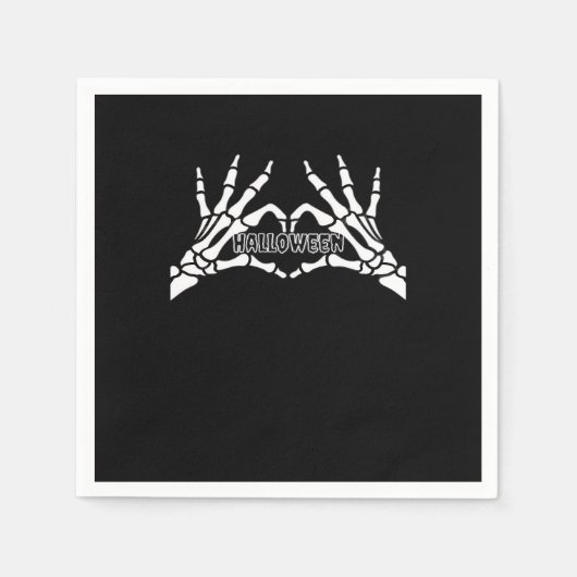 Halloween - Skeleton Hands Heart Servet (Voorkant)