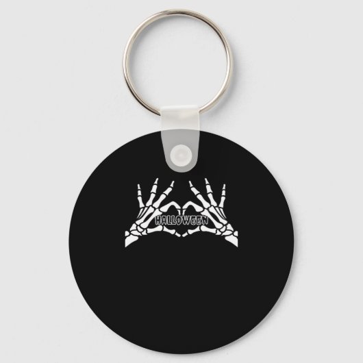 Halloween - Skeleton Hands Heart Sleutelhanger (Voorkant)
