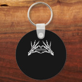 Halloween - Skeleton Hands Heart Sleutelhanger (Voorkant)