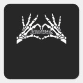 Halloween - Skeleton Hands Heart Vierkante Sticker (Voorkant)