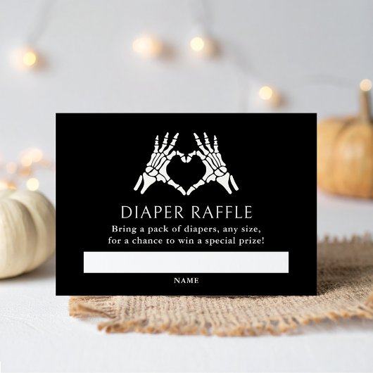 Halloween Skeleton Hands Luier Raffle Ticket Informatiekaartje
