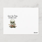 Halloween Skeleton Haunted Forest Bewaar de datum Briefkaart (Achterkant)