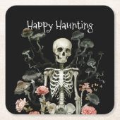 Halloween Skeleton Haunted Forest Black Kartonnen Onderzetters (Voorkant)
