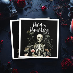 Halloween Skeleton Haunted Forest Party Zwart Servet