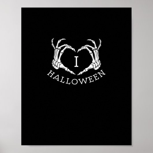 Halloween Skeleton Heart Herfst Poster (Voorkant)