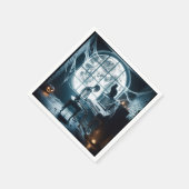 Halloween Skeleton Het spelen van een piano Servet (Hoek)