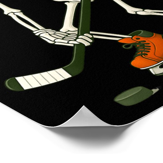Halloween Skeleton Ijshockey Kostuum Grappige Mann Poster (Hoek)