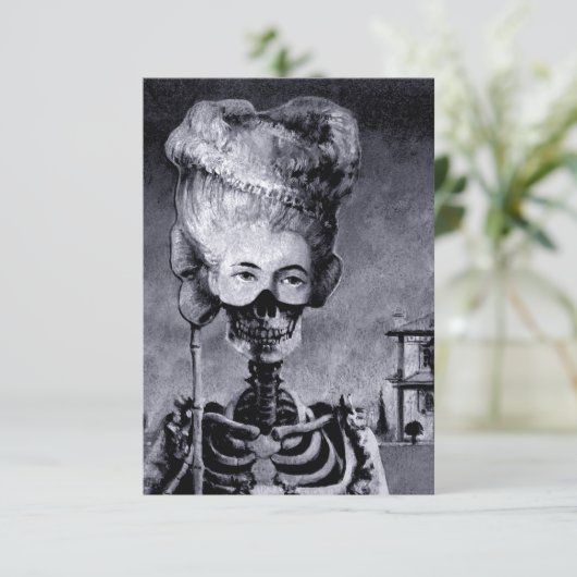 Halloween Skeleton Invite Kaart (Staand voorkant)
