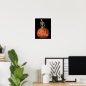 Halloween Skeleton Jack O Lantern Pumpkin Poster (Thuiskantoor)