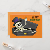 Halloween Skeleton Kaart (Voorkant / Achterkant in situ)