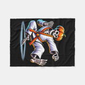 Halloween Skeleton Karate Fleece Deken (Voorkant (Horizontaal))