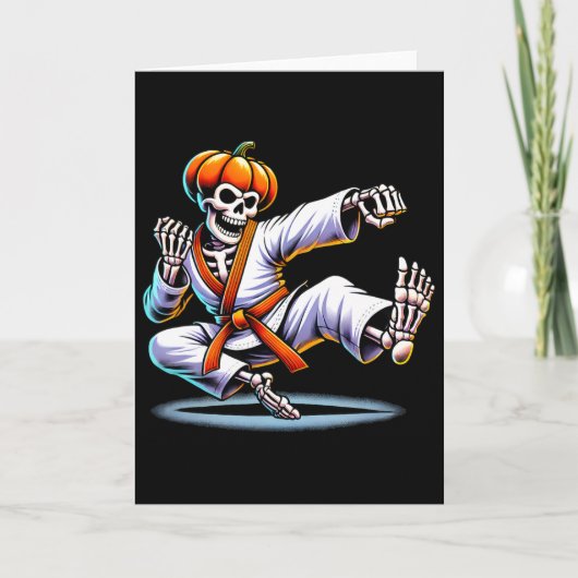 Halloween Skeleton Karate Kaart (Voorkant)