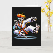 Halloween Skeleton Karate Kaart (Gele Bloem)
