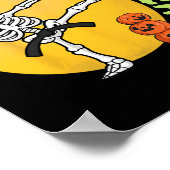 Halloween Skeleton Karate Kick Martial Art Taekwon Poster (Hoek)