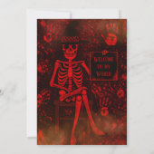 Halloween Skeleton Kostuumfeest Kaart (Achterkant)