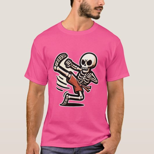 Halloween Skeleton Kung Fu T-shirt (Voorkant)