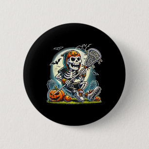 Halloween Skeleton Lacrosse Ronde Button 5,7 Cm