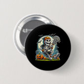 Halloween Skeleton Lacrosse Ronde Button 5,7 Cm (Voorkant /achterkant)