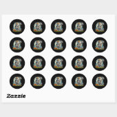 Halloween Skeleton Lacrosse Ronde Sticker (Vel)
