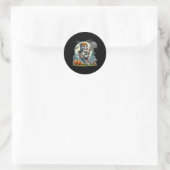 Halloween Skeleton Lacrosse Ronde Sticker (Tas)