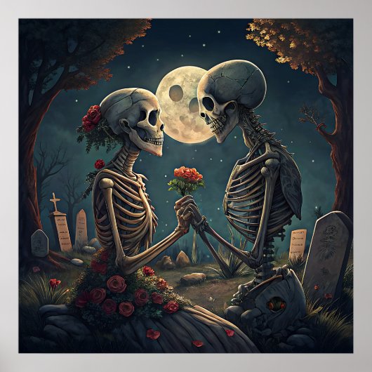 Halloween Skeleton Love Poster (Voorkant)