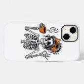 Halloween Skeleton Messy Bun Koffie Case-Mate iPhone Case (Achterkant (horizontaal))