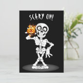 Halloween Skeleton met een Jack-o-lantaarn Kaart (Staand voorkant)
