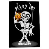 Halloween Skeleton met een Jack-o-lantaarn Medium Cadeauzakje (Voorkant)