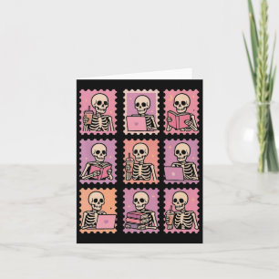 Halloween Skeleton met koffie postzegels S Kaart