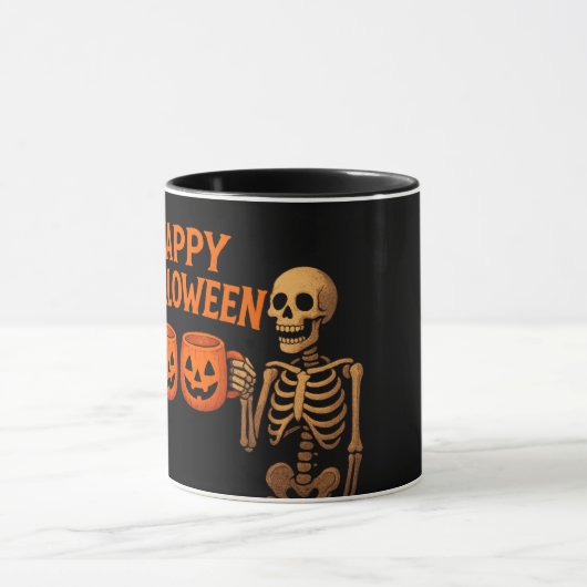 Halloween Skeleton Mok met Pumpkin Cups - Spooky (Midden)