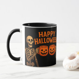 Halloween Skeleton Mok met Pumpkin Cups - Spooky
