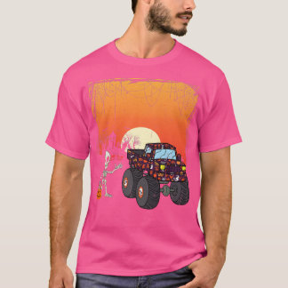 Halloween Skeleton Monster Truck voor jongens Kind T-shirt