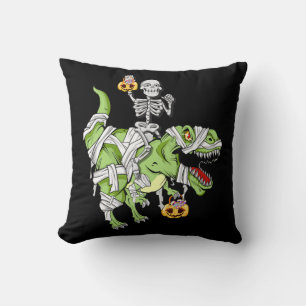 Halloween Skeleton Mummy Dinosaur T rex Fun Hallow Kussen