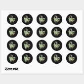 Halloween Skeleton Mummy Dinosaur T rex Fun Hallow Ronde Sticker (Vel)